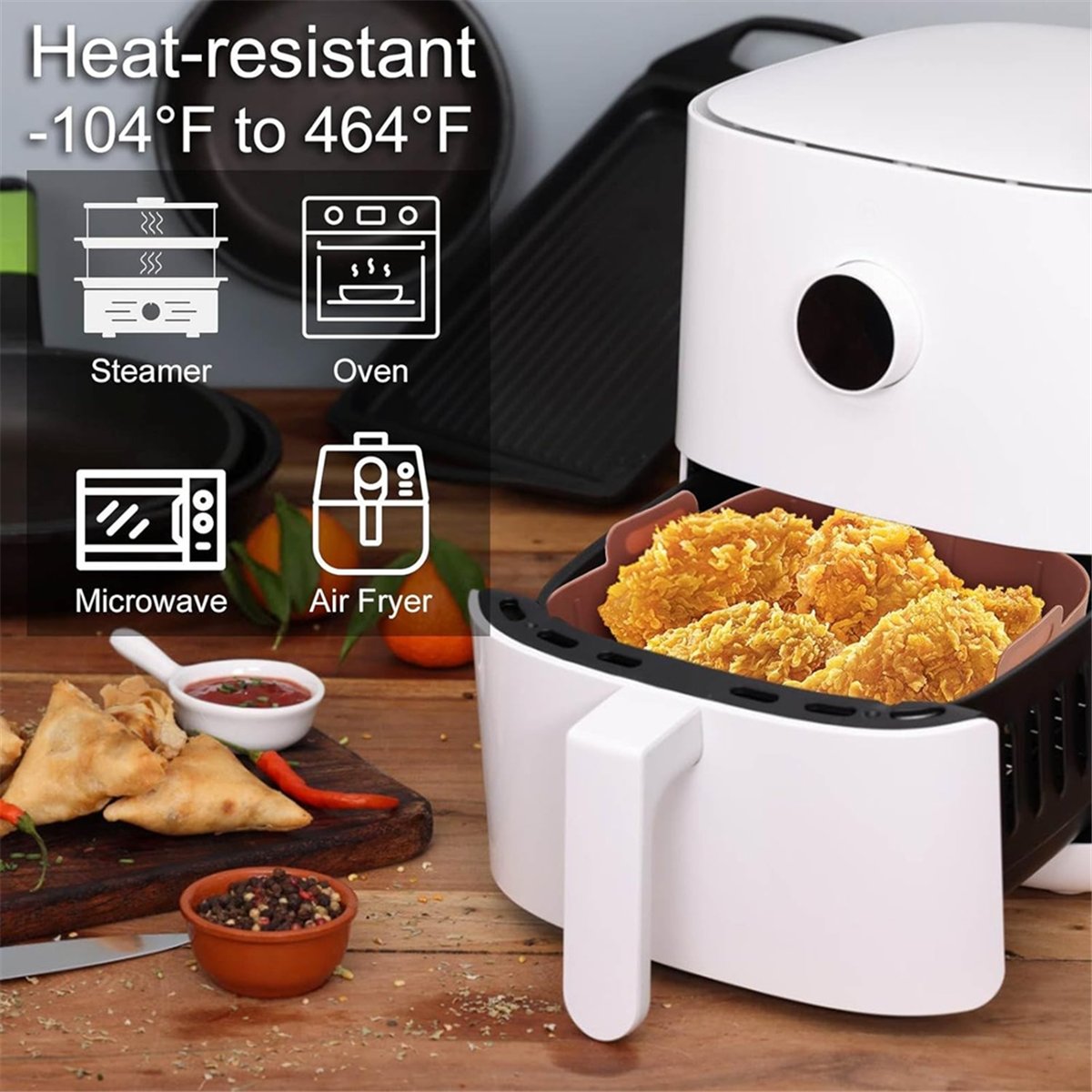 Air Fryer Silicone Pot Liner - Силиконовые вкладыши для аэрофритюрницы M10K, 3