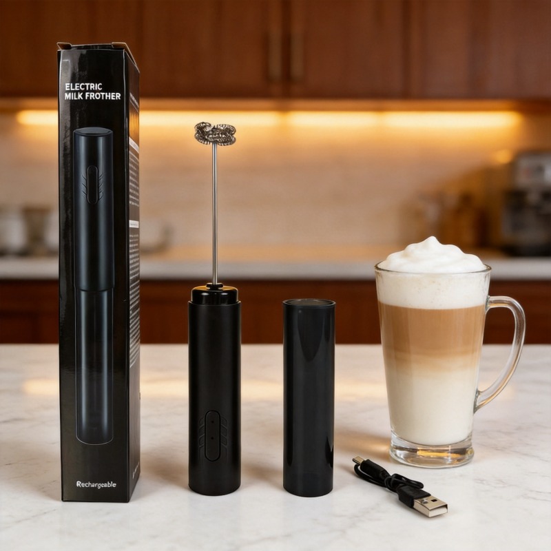 Electric Milk Frother Handheld - Электрический вспениватель молока, портативный миксер для