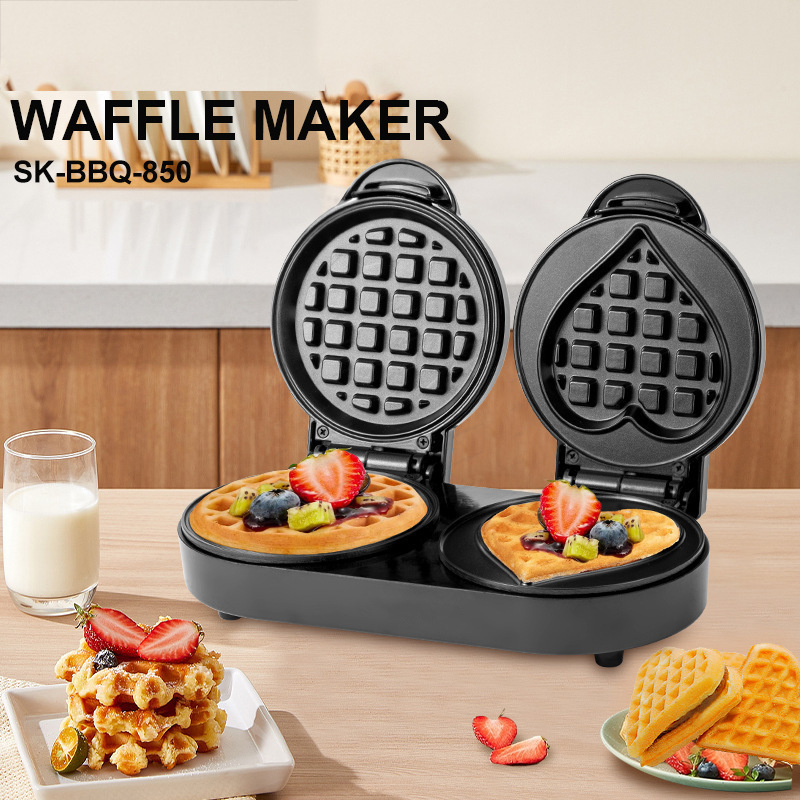 Mini Waffle Maker Machine - Многофункциональная вафельница 110В с двумя формами: