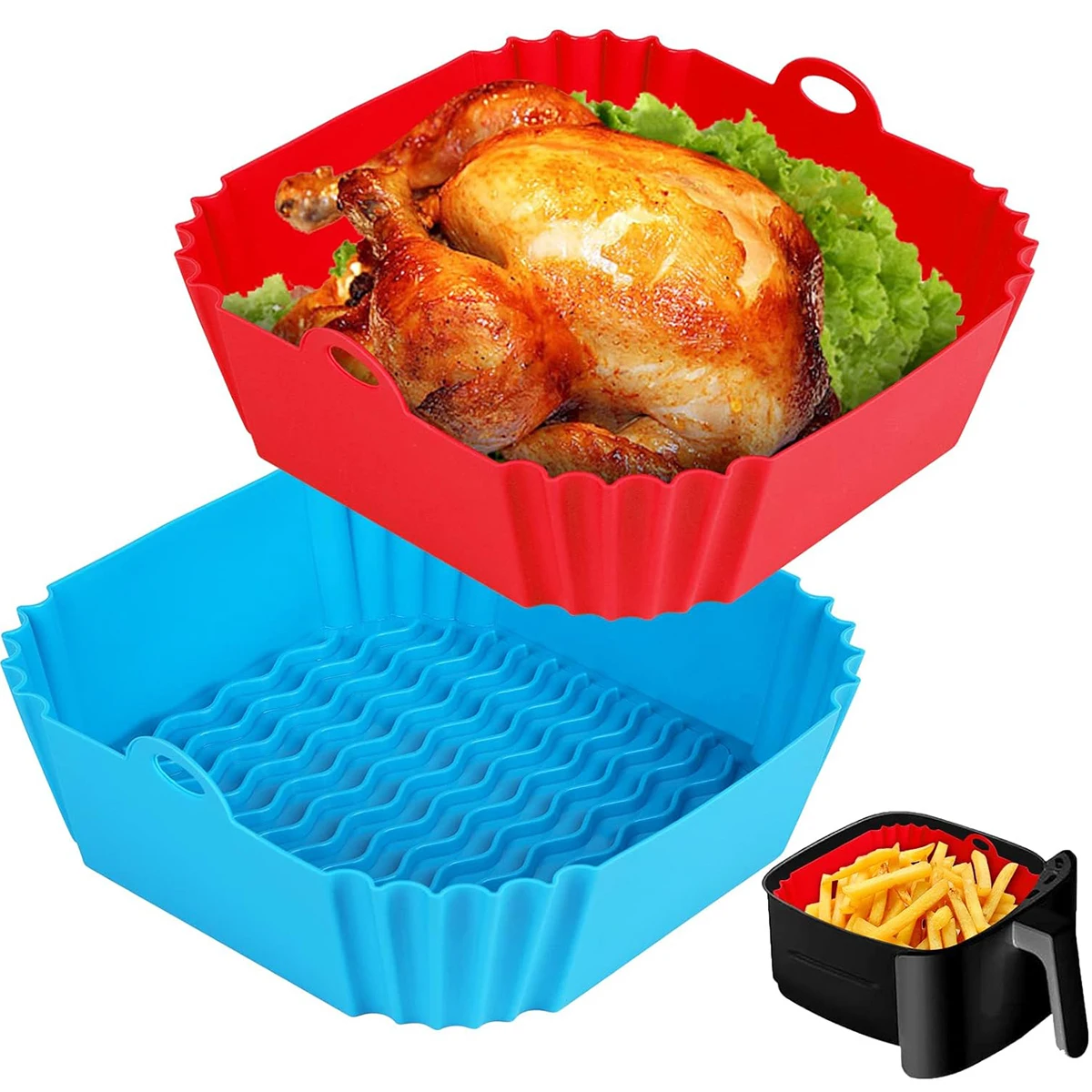 Air Fryer Silicone Pot Liner - Силиконовые вкладыши для аэрофритюрницы, корзина для