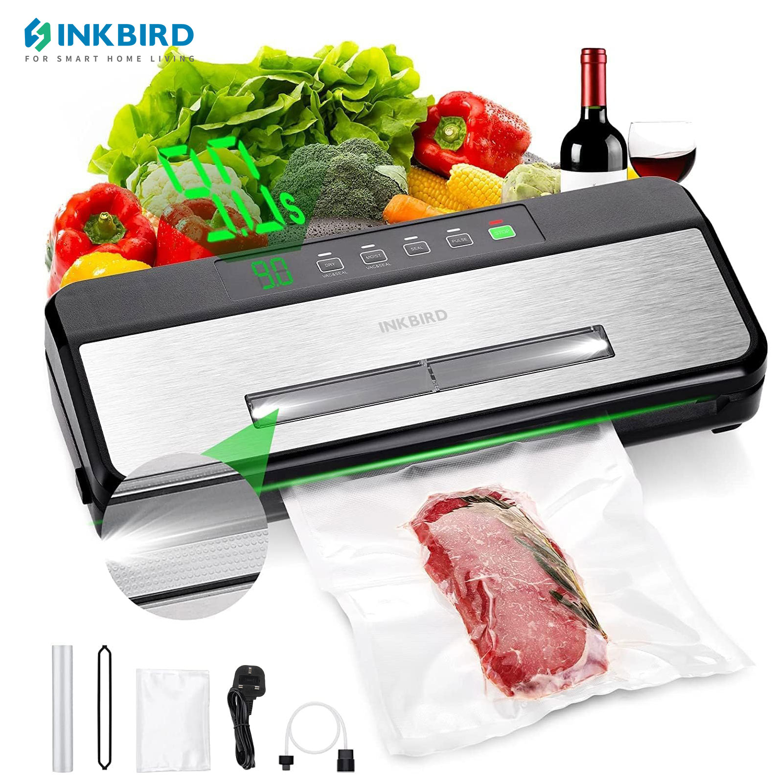 Food Vacuum Sealer Machine - INKBIRD 3-й вакуумный упаковщик со стартовым