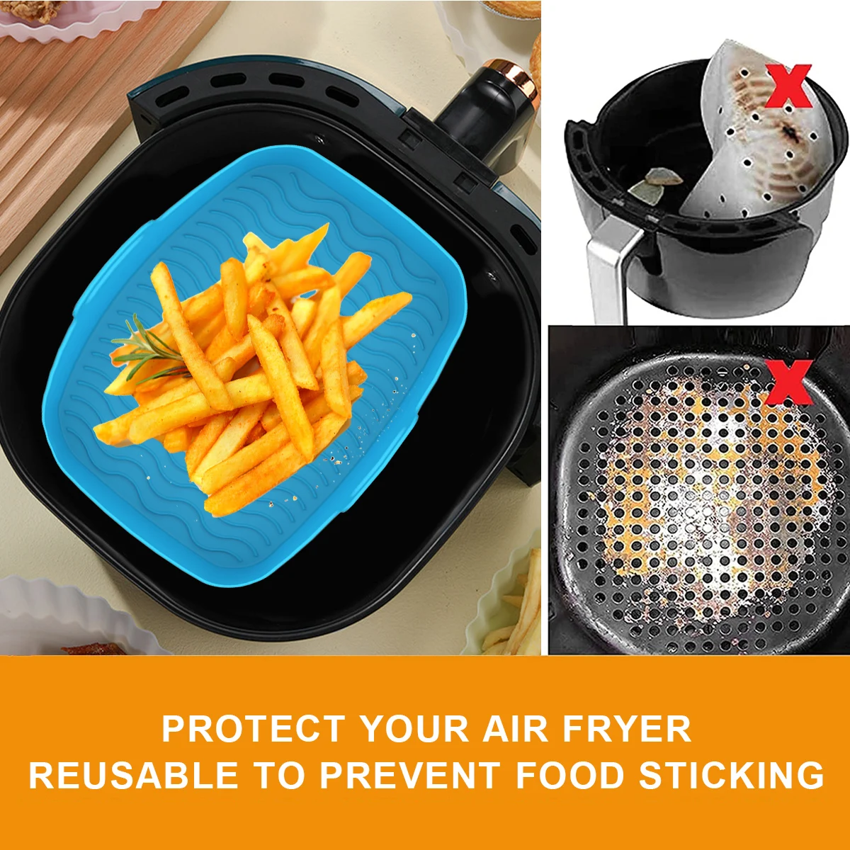 2 шт., силиконовый вкладыш для – обзор и цена Air Fryer Silicone Pot Liner