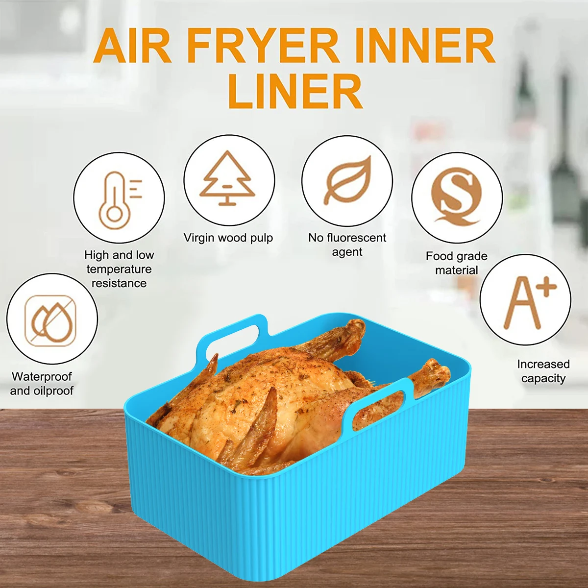 2 шт., силиконовый вкладыш для – обзор и цена Air Fryer Silicone Pot Liner