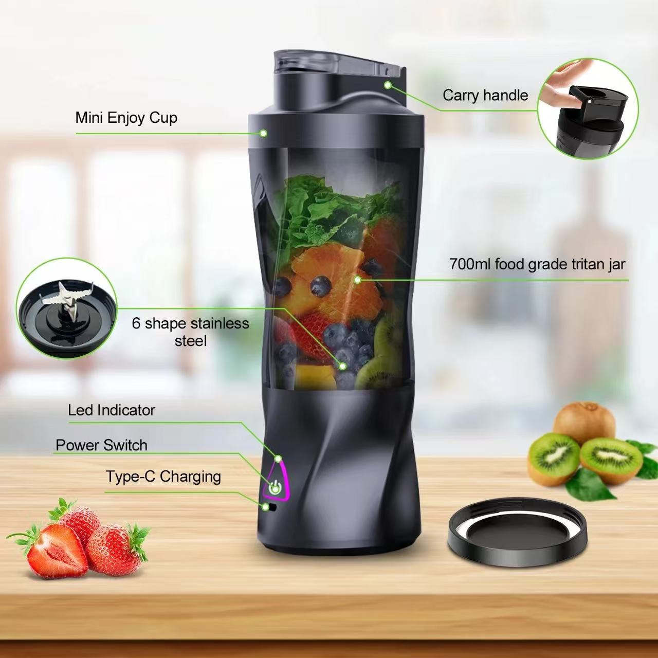Портативная электрическая соко – обзор и цена Portable Blender Usb Rechargeable