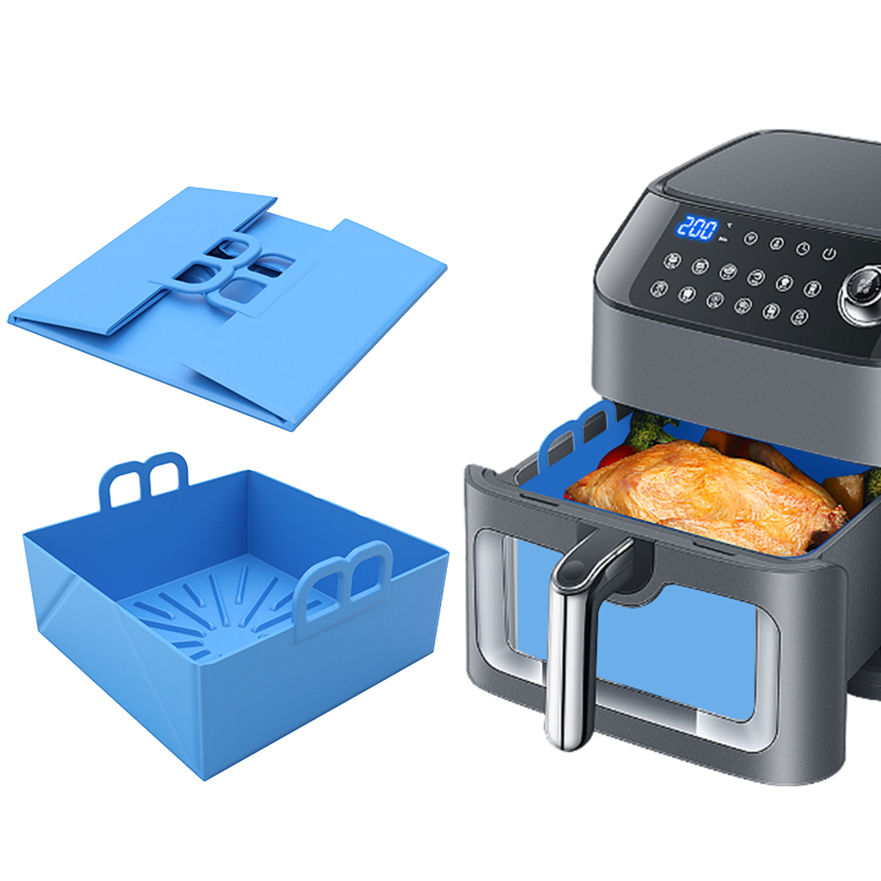 Складная силиконовая корзина д – обзор и цена Air Fryer Silicone Pot Liner