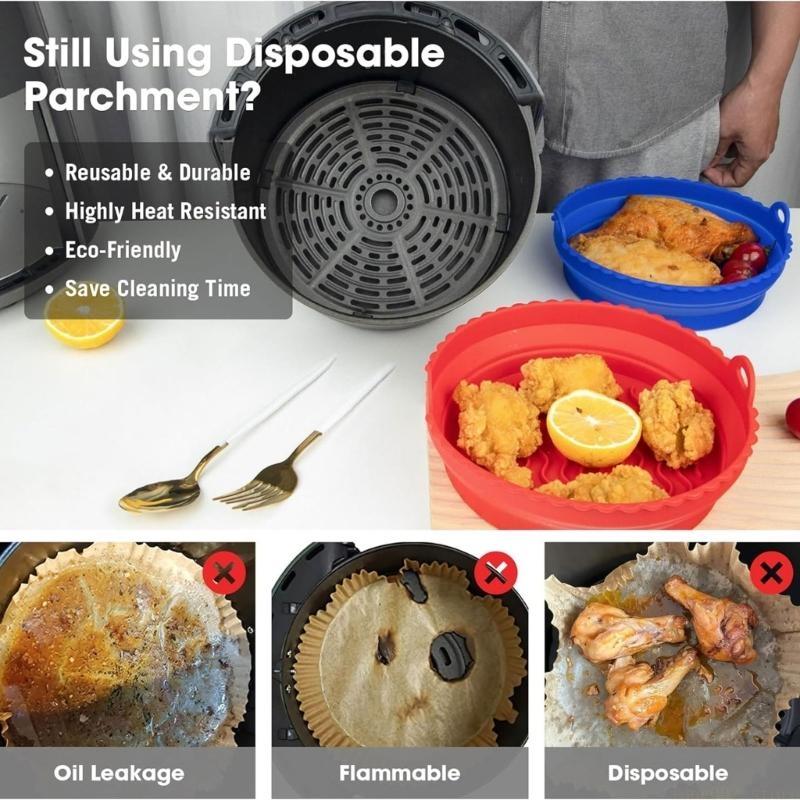 D0AB 2 шт. Силиконовые вкладыш – обзор и цена Air Fryer Silicone Pot Liner